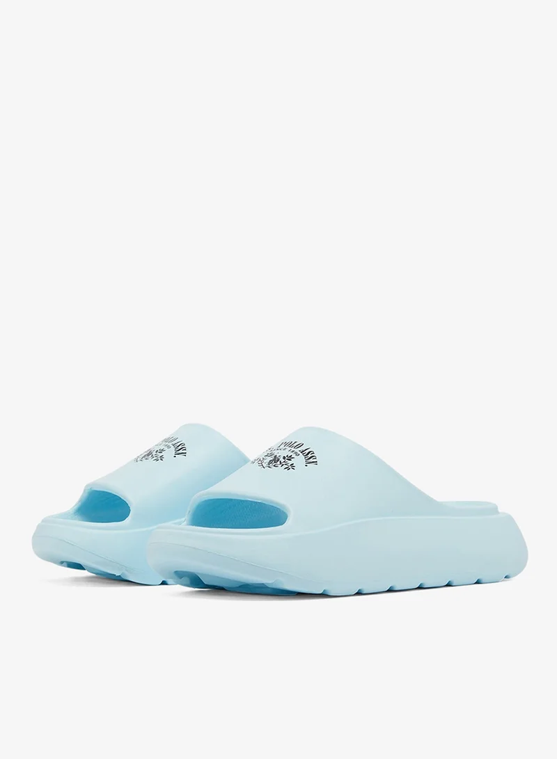 U.S. Polo Assn. Light Blue Women's Light Blue Slides - High-Quality Sole Lightweight Shoes & Trendy Design for Women | Best Price UAE