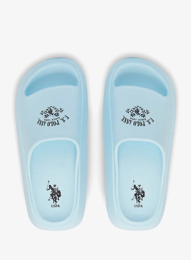 U.S. Polo Assn. Light Blue Women's Light Blue Slides - High-Quality Sole Lightweight Shoes & Trendy Design for Women | Best Price UAE
