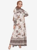 BIG DART white with brown floral print