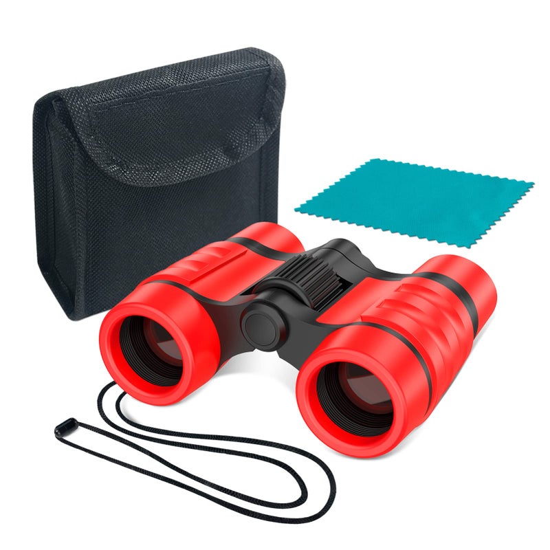 ESSENSON Binoculars for Kids Toys Gifts for Age 3-12 Years Old Boys Girls Kids Telescope Outdoor Toys for Sports and Outside Play Hiking, Bird Watching, Travel, Camping, Birthday Presents (Red) - Image 1