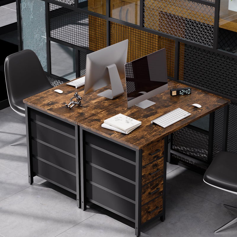 Pamray 32 Inch Computer Desk with 4 Drawers Small Office Desk for Home Bedroom Study Writing Simple Modern Computer Table Vintage - Image 3