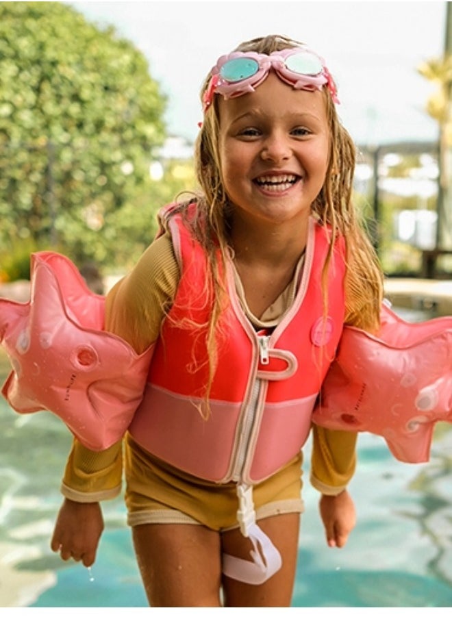 SUNNY LIFE Melody the Mermaid Float Bands – Strawberry | Kids’ Swim Arm Bands | Pool Floaties | Water Safety for Beginners | Swimming Essentials - Image 1