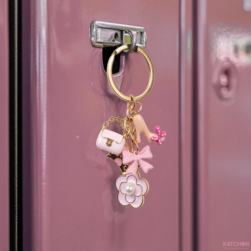 KatchOn, Cute Keychains for Women | Pink Accessories, Bag Charms for Handbags, Backpack Keychains for Girls, | Pink Keychain Purse, Flower & Bow Charms Key Chain for Girls Birthday Gift for Her - Image 3