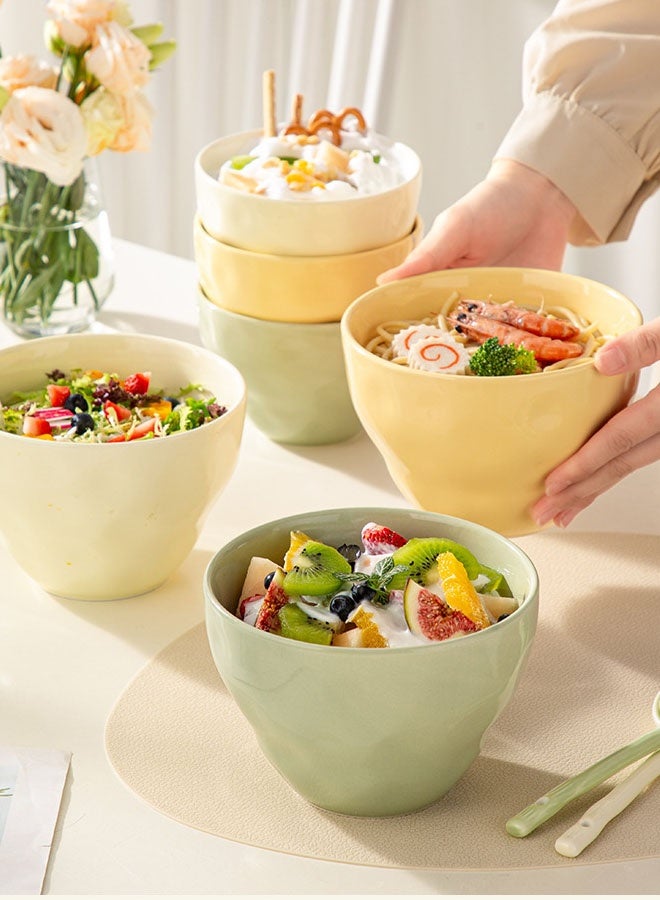 Ceramic Noodle Bowl, Salad Bowl, Yogurt Bowl, Dessert Bowl, Home Kitchen Tableware, Porcelain Dinner Soup Bowl, 6inch 1000ml - Image 3