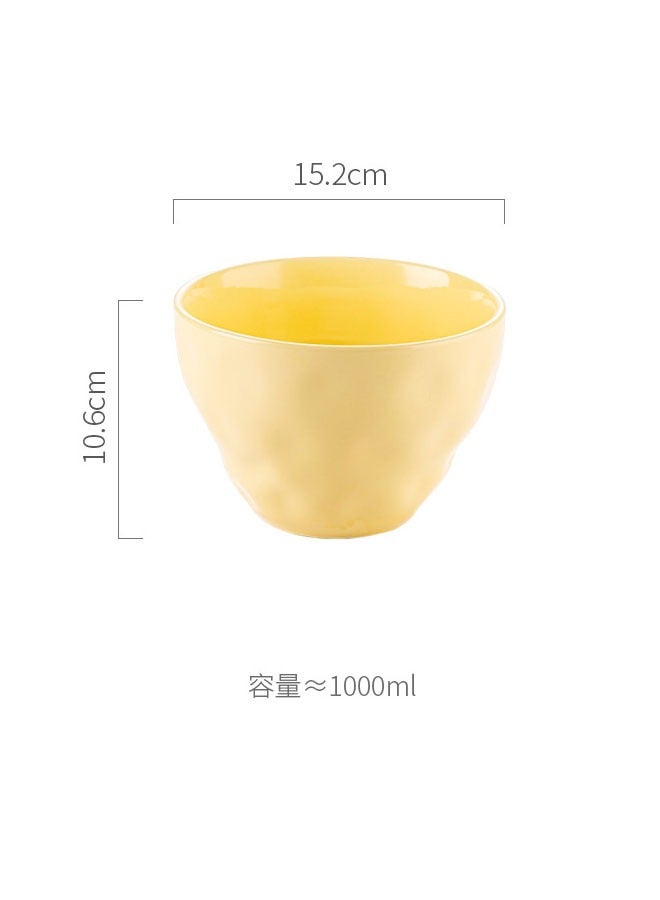 Ceramic Noodle Bowl, Salad Bowl, Yogurt Bowl, Dessert Bowl, Home Kitchen Tableware, Porcelain Dinner Soup Bowl, 6inch 1000ml - Image 2