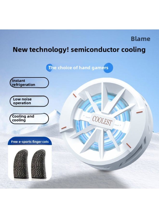 Generic Mobile Phone Magnetic Radiator Semiconductor Icing Refrigeration Back Clip Game Live For Apple-Color:[cooling Master + E-sports Finger Gloves] - Mobile Phone Magnetic Radiator (white) + Black Clip  - Image 5