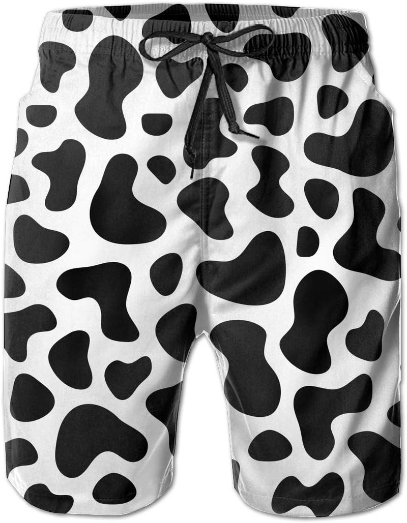 SAPOY Men's Board Shorts Cow Print Quick Dry Swim Trunks Beach Shorts with Pockets - Image 1