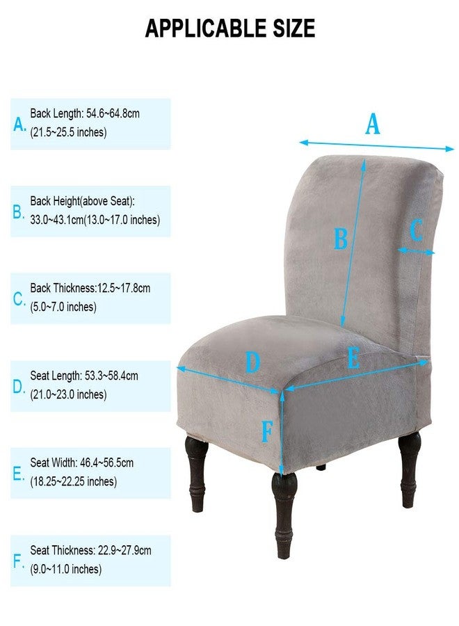 MIFXIN Velvet Armless Accent Chair Covers Stretchy Slipper Chair Couch Slipcovers Removable Washable Furniture Protector Covers for Living Room Home Hotel Office (Silver Grey) - Image 4