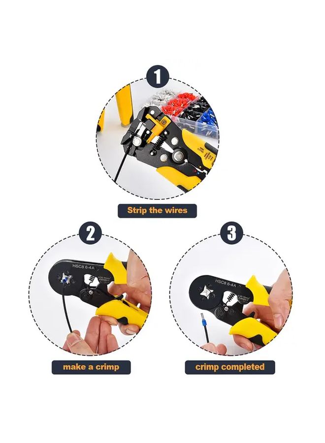 HSC8 6 4A Self Adjusting Ratchet Crimping Tool Set With Tube Terminal Clamp Kit - Image 2