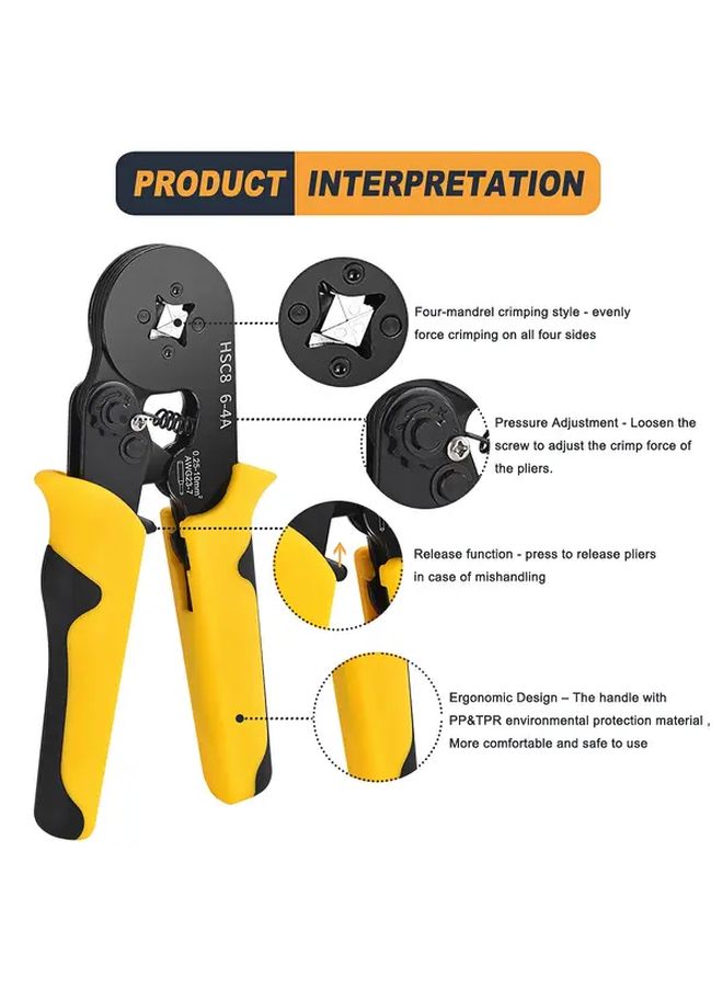 HSC8 6 4A Self Adjusting Ratchet Crimping Tool Set With Tube Terminal Clamp Kit - Image 4