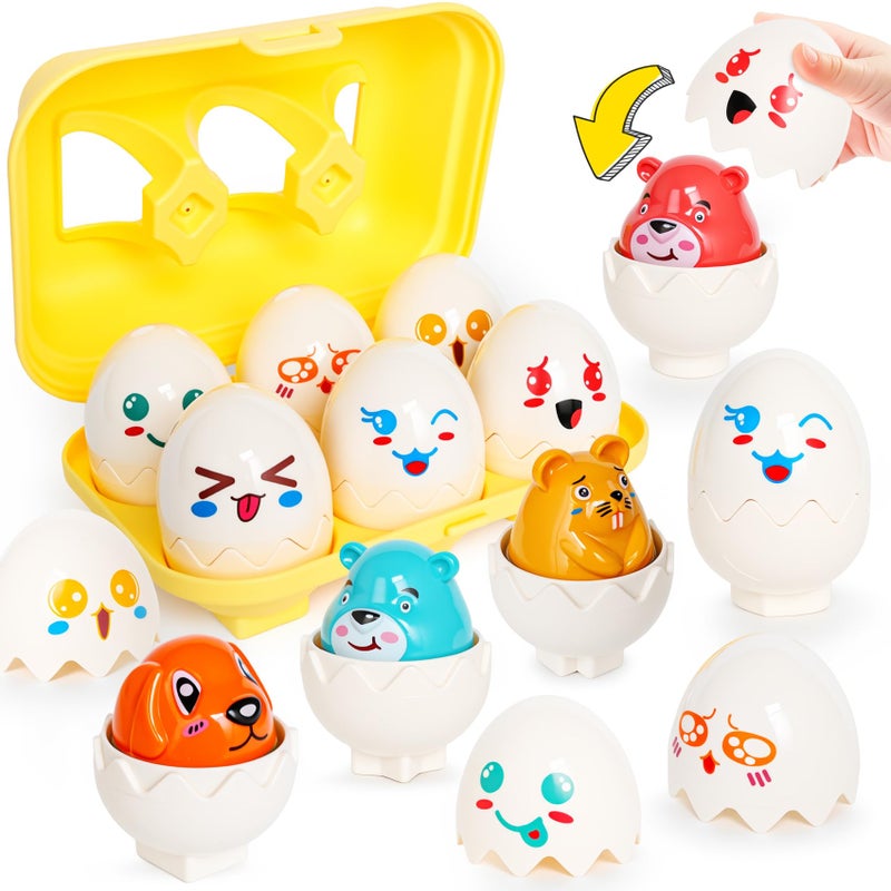 NAODONGLI Easter EggsMontessori Fun Geometric Egg Toys for Toddlers 13Early Learning Educational Fine Motor Shape Sorter Matching Games Easter Basket Stuffers Gifts for Boys Girls - Image 3