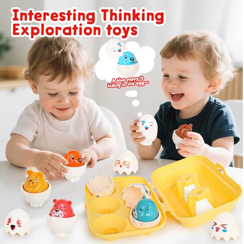 NAODONGLI Easter EggsMontessori Fun Geometric Egg Toys for Toddlers 13Early Learning Educational Fine Motor Shape Sorter Matching Games Easter Basket Stuffers Gifts for Boys Girls - Image 5