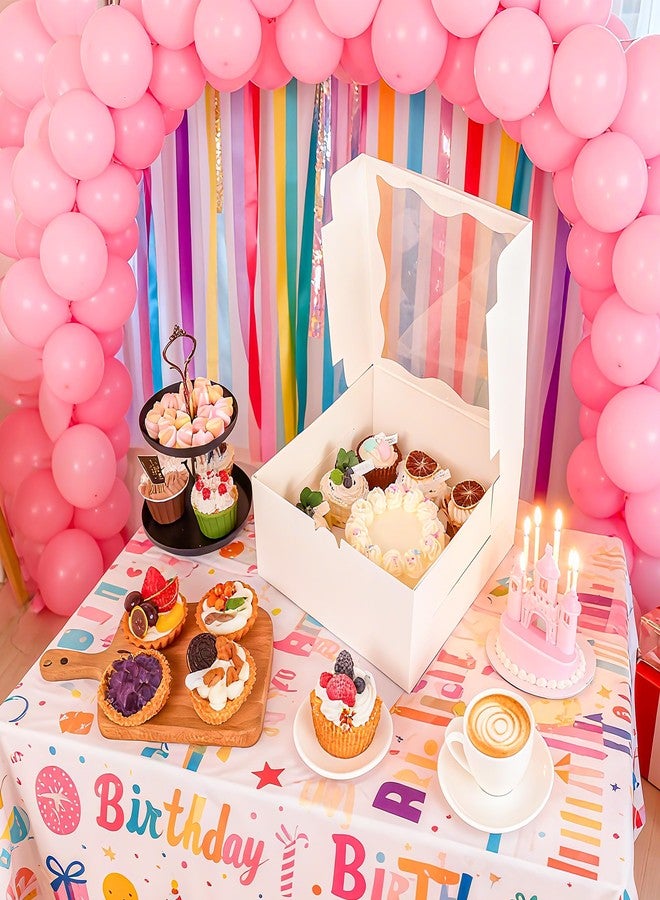 NPLUX 4 Packs 1+5 Bento Cake and Cupcake Box Bento Box with Clear Window Fit 5 Cupcakes and 1 Mini Cake for Packaging Gift Baked Goods - Image 5