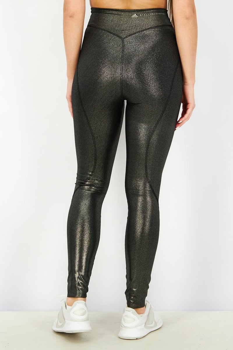 Adidas Women Sportwear Fit Training Tights, Silver and Black - Image 4