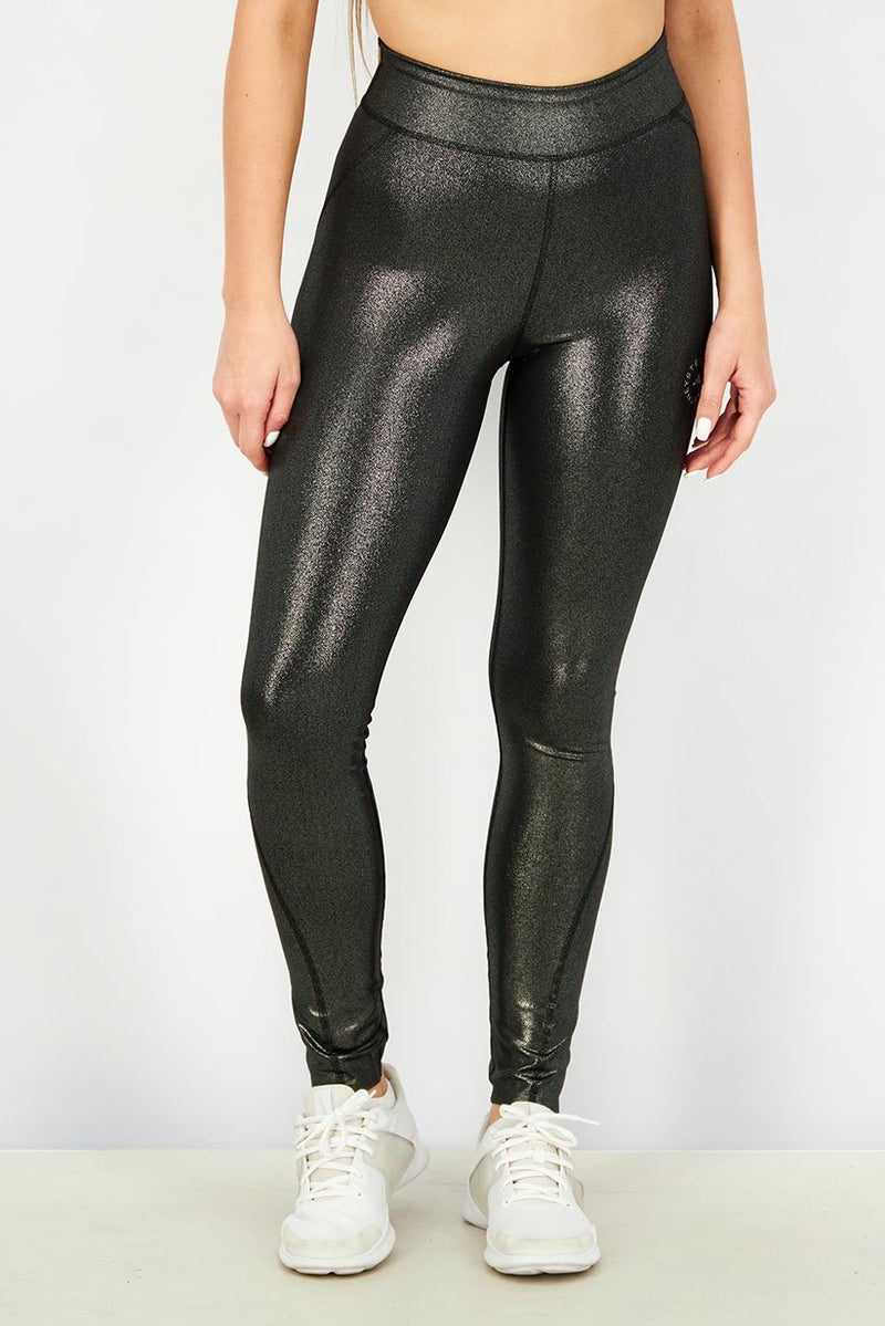 Adidas Women Sportwear Fit Training Tights, Silver and Black - Image 1