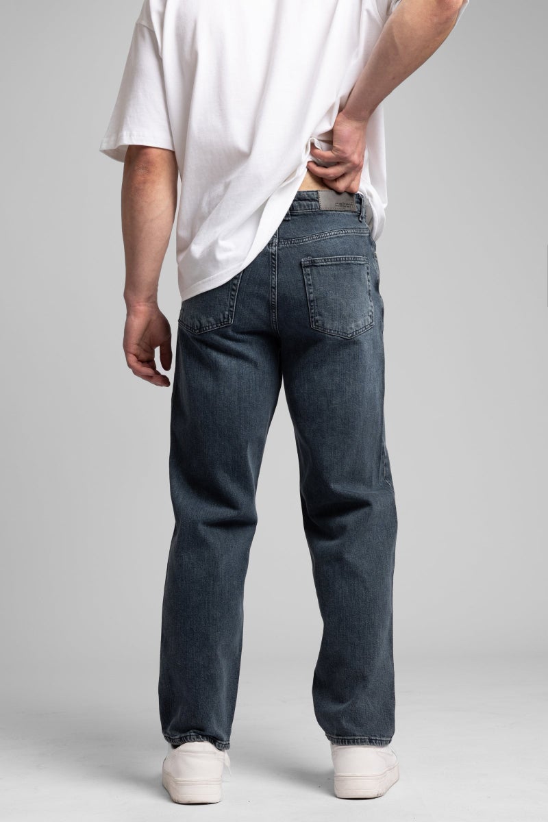 Catch Stonewashed Dark Blue Baggy Fit Jean - Image 5
