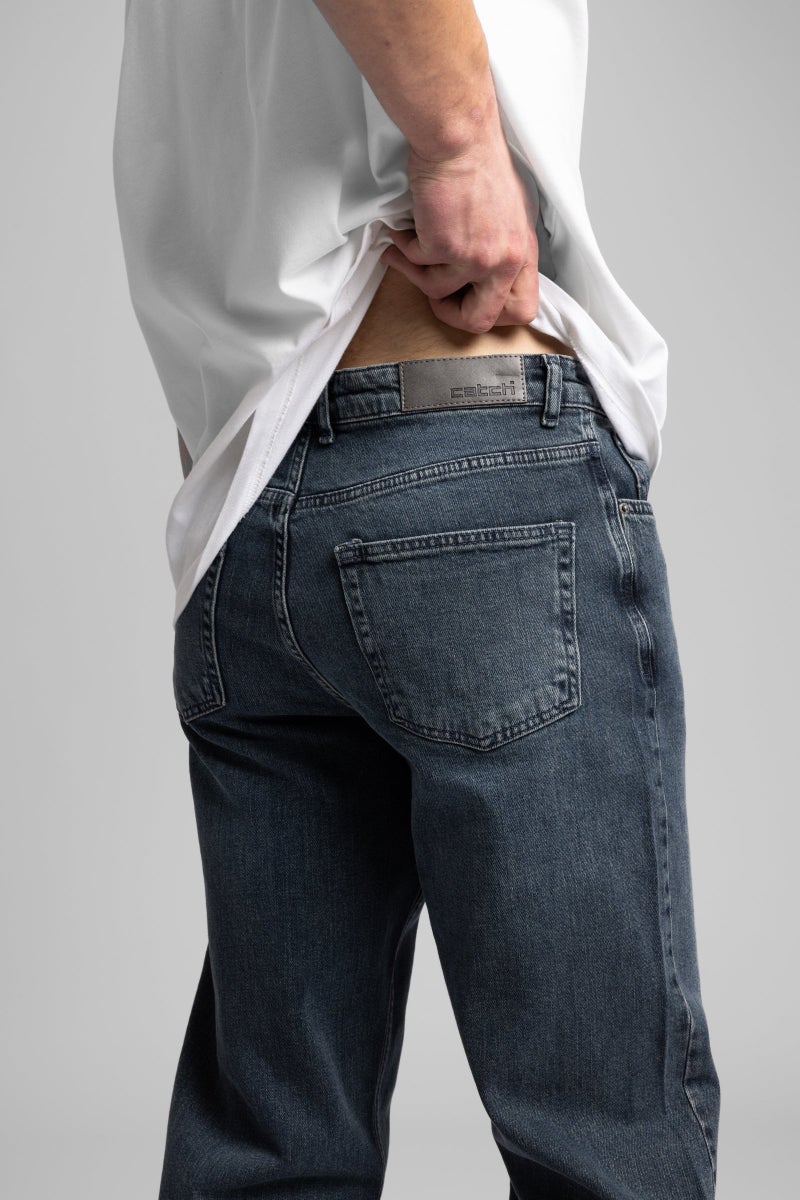 Catch Stonewashed Dark Blue Baggy Fit Jean - Image 3