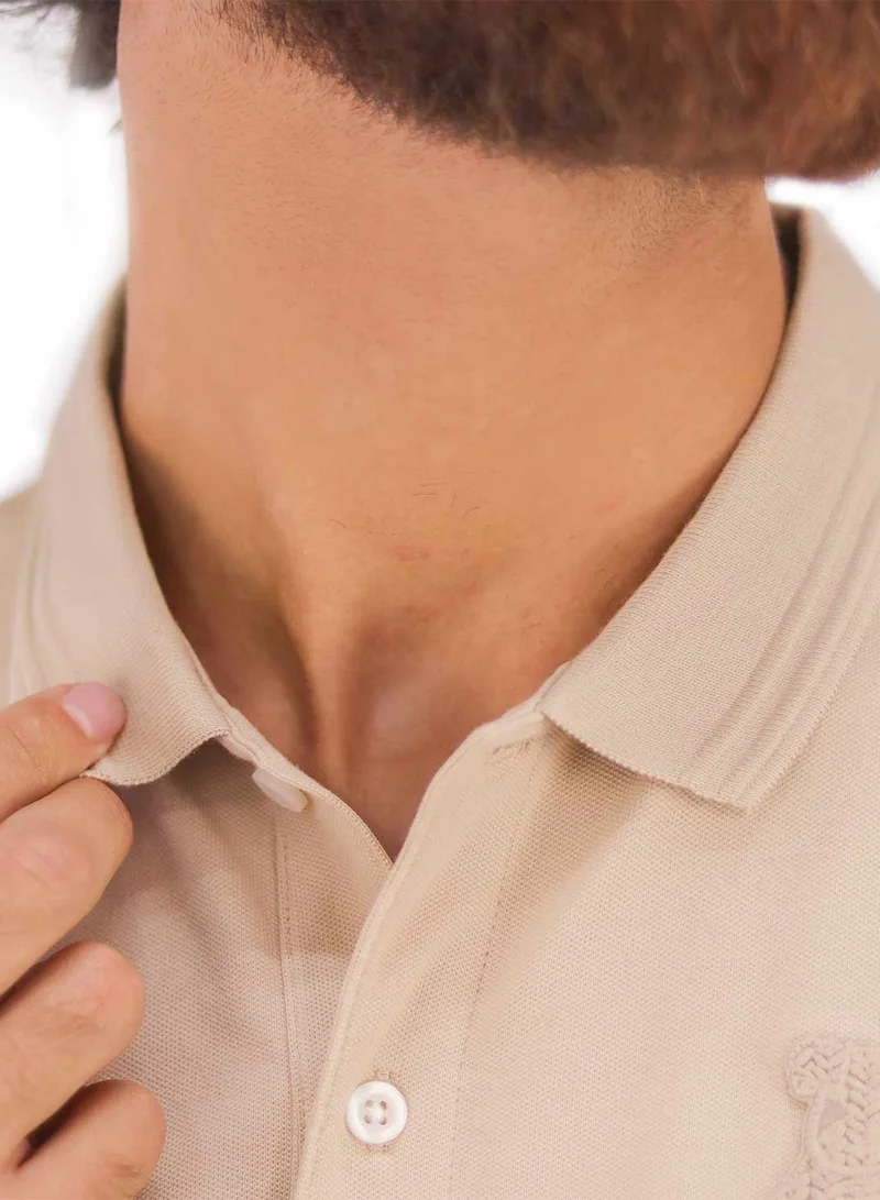 جيوردانو Men's Napoleon Polo  - Khaki