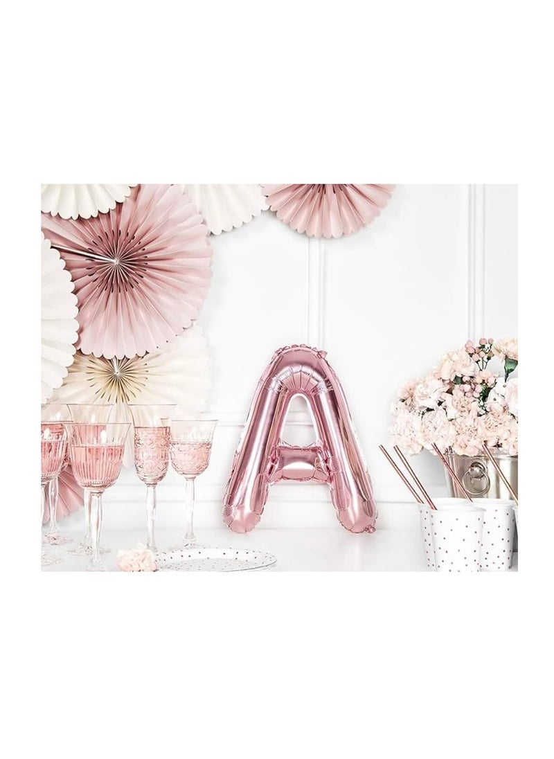 بارتي ويذ إيما بالونات من الذهب الوردي من الألف إلى الياء 32 بوصة بالونات الأبجدية الكبيرة من الذهب الوردي رقائق الهيليوم لتزيين الذكرى السنوية لحفل زفاف عيد ميلاد (ذهبي وردي-P) - Image 2