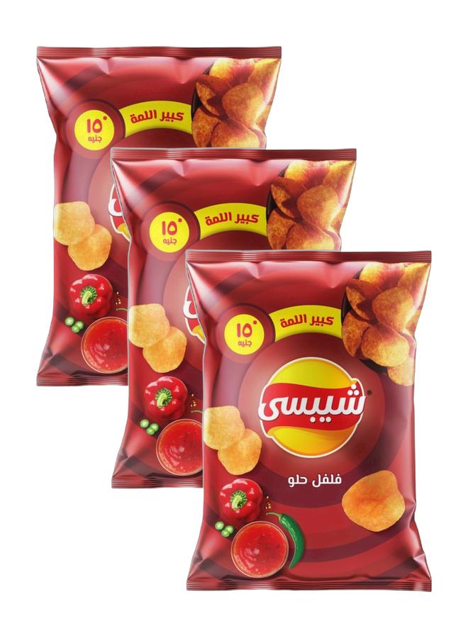 شيبسي رقائق البطاطس بنكهة الفلفل الحلو 83-93 جرام (عبوة من 3 قطع) - Image 1