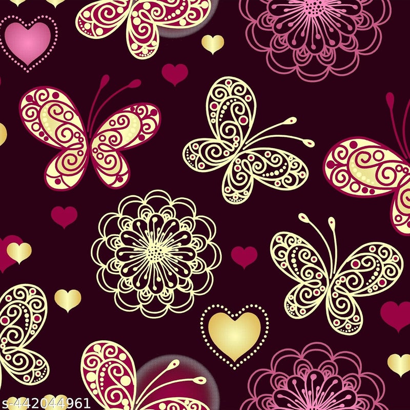 DecentHome Double Elastic Fitted Bedsheet Red Butterfly - Image 3