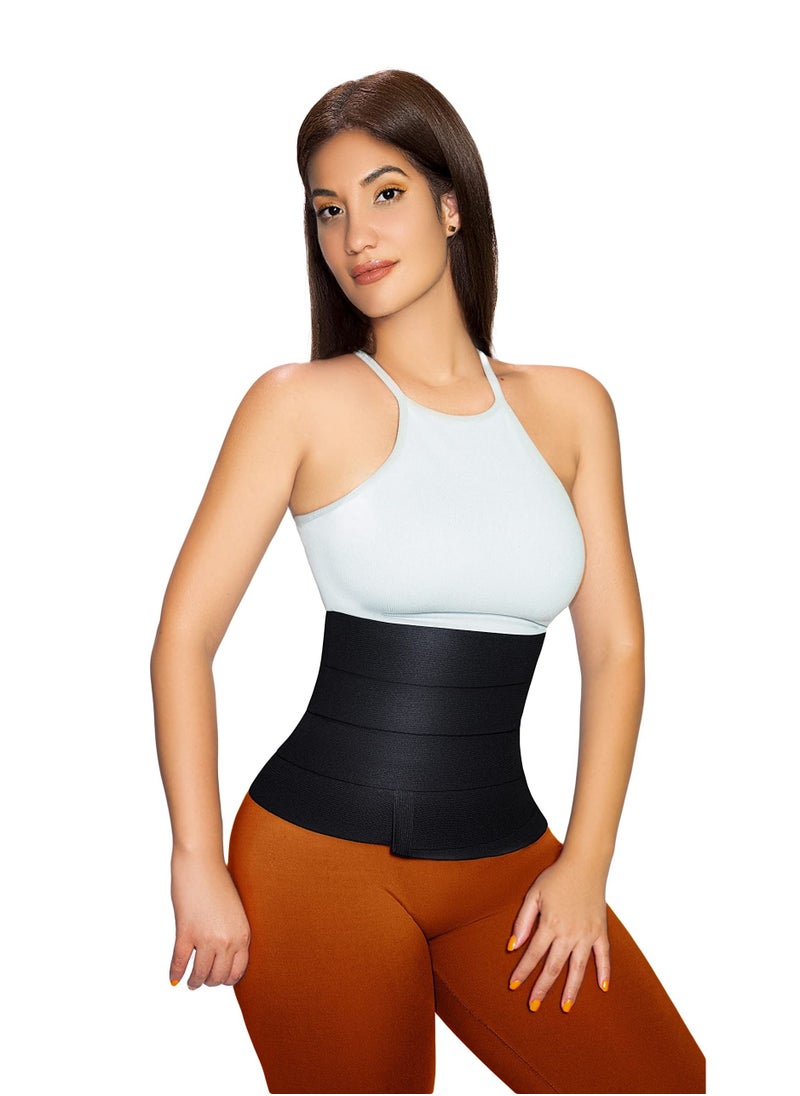 XiuWoo Waist trainer for women bandage tummy wrap weight loss compression tummy control belt body shaper belt waist trimmer bandage wrap black  - Image 1