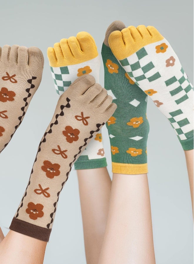 6 Pairs Women's Toe Socks Low Cut Running Separated Toe Socks Five Toe Socks for Ladies Casual - Image 2