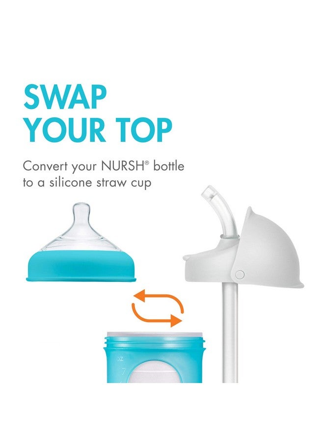 بون غطاء كوب الشرب المصنوع من السيليكون من Boon Nursh - غطاء تحويل للزجاجات - غطاء كوب للأطفال الصغار - يحول زجاجات الأطفال إلى أكواب - قطعتان - Image 2
