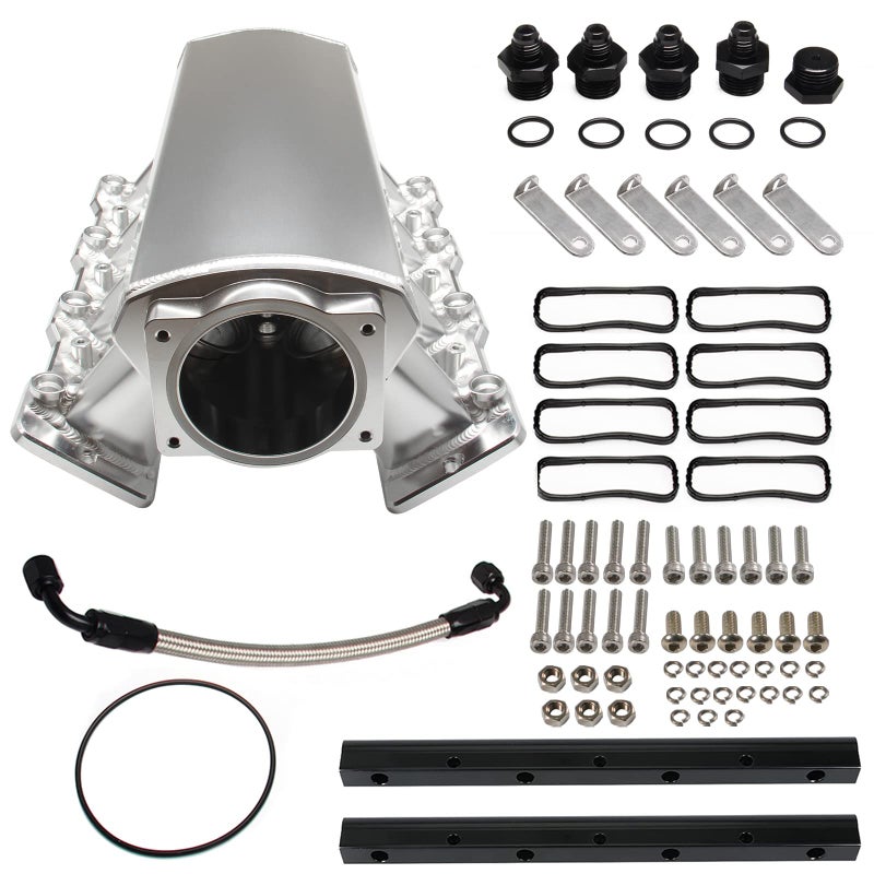 YESHMA For LS LS1 LS2 LS6 Intake Manifold Compatible with Chevy 48L 53L 57L 60L 102MM Silver