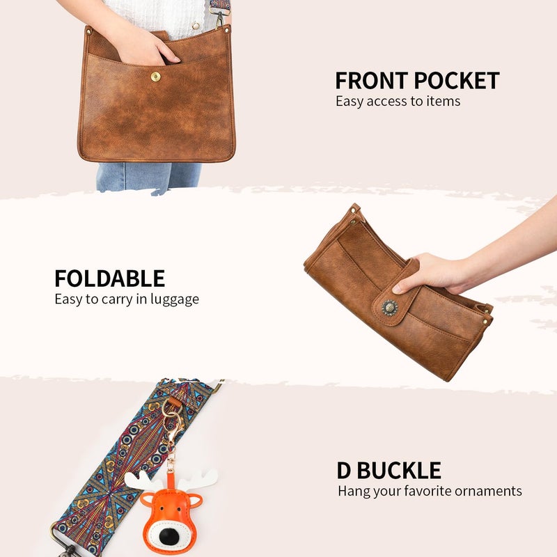 APHISON Crossbody Bags For Women Trendy, Vegan Leather Hobo Handbags Crossbody Purses Shoulder Bucket Bag with 2 Strap - Image 3