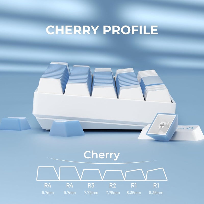 GMKWTL مجموعة أغطية المفاتيح XVX مزدوجة القولبة من PBT مكونة من 216 مفتاحًا، ملف Cherry، أغطية مفاتيح مخصصة للوحة المفاتيح، أغطية مفاتيح شفافة بلون اليشم متوافقة مع لوحات المفاتيح الميكانيكية بتنسي��ات ANSI و ISO للأحجام 61/64/68/84/87/100/104/108 - Image 5