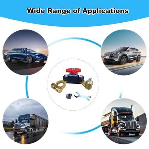 MASSMOT Car Battery Disconnect Switch for 12v24v, Heavy Duty Car Battery Disconnect Switch, Battery Kill Switch for Car, Rv, Truck, Boat, Motorcycle, Easy Manual Shut Off, Prevents Battery Drain - Image 5