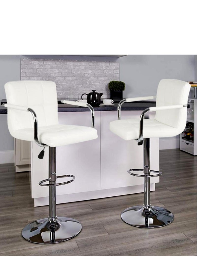 Living SET OF 2 Modern Adjustable Counter Height Barstools  - Image 1