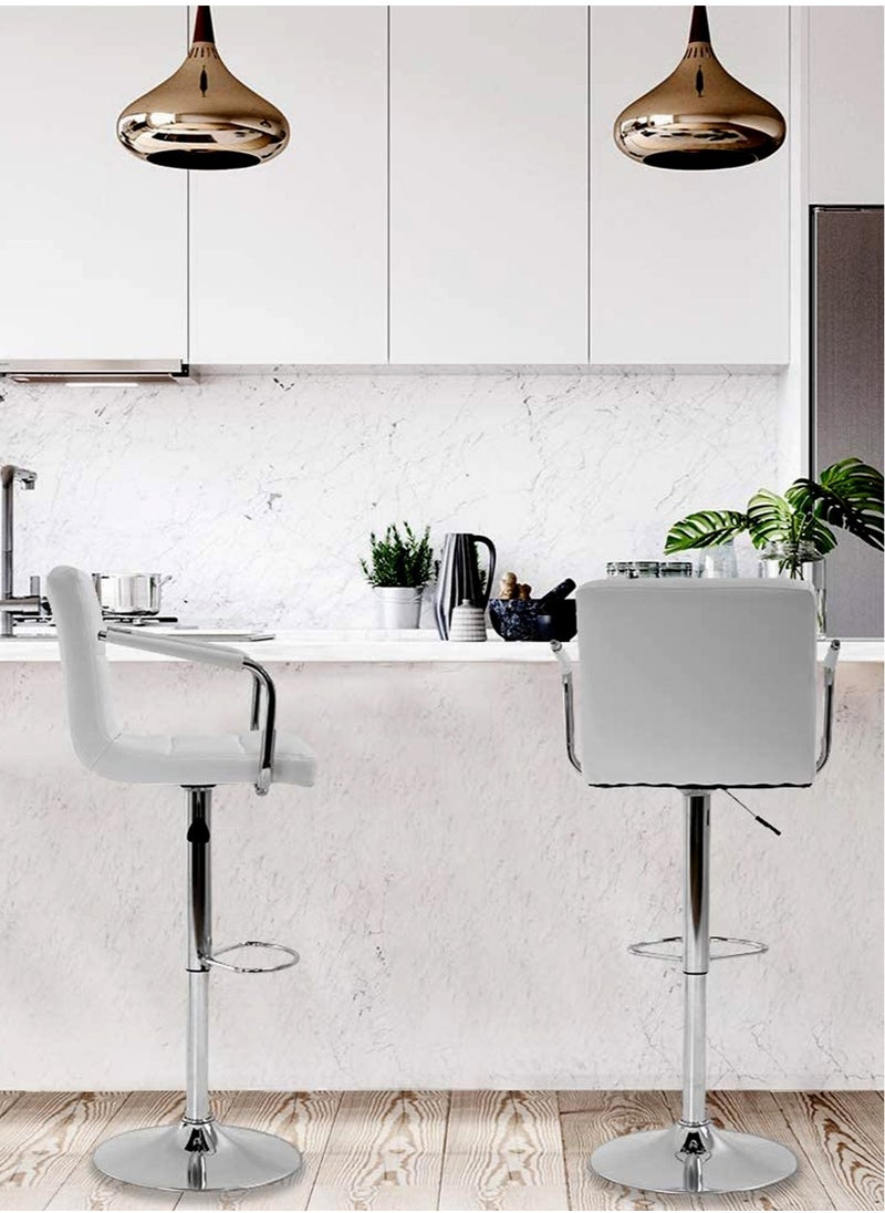 Living SET OF 2 Modern Adjustable Counter Height Barstools  - Image 2