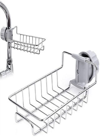 Kitchen Sponge Holder Brush Soap Organizer Faucet Storage Rack Sink Caddy Shower Tray Stainless Steel Drainer Shelf - pzsku/Z2E9799AC8C2296252D3AZ/45/_/1644419848/10aa2642-61bd-4f8c-b9f8-ae4bed7e23a2