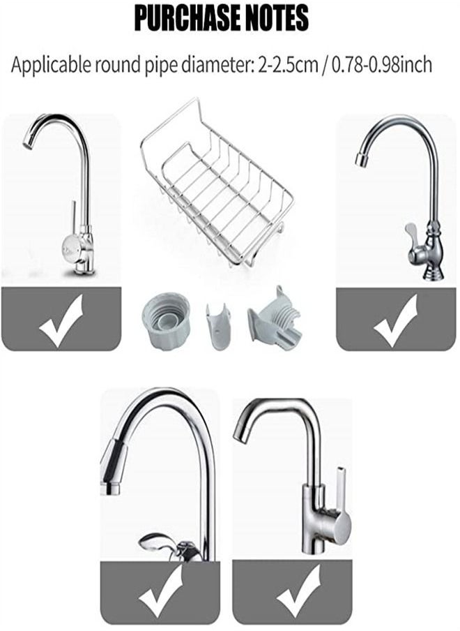 Kitchen Sponge Holder Brush Soap Organizer Faucet Storage Rack Sink Caddy Shower Tray Stainless Steel Drainer Shelf