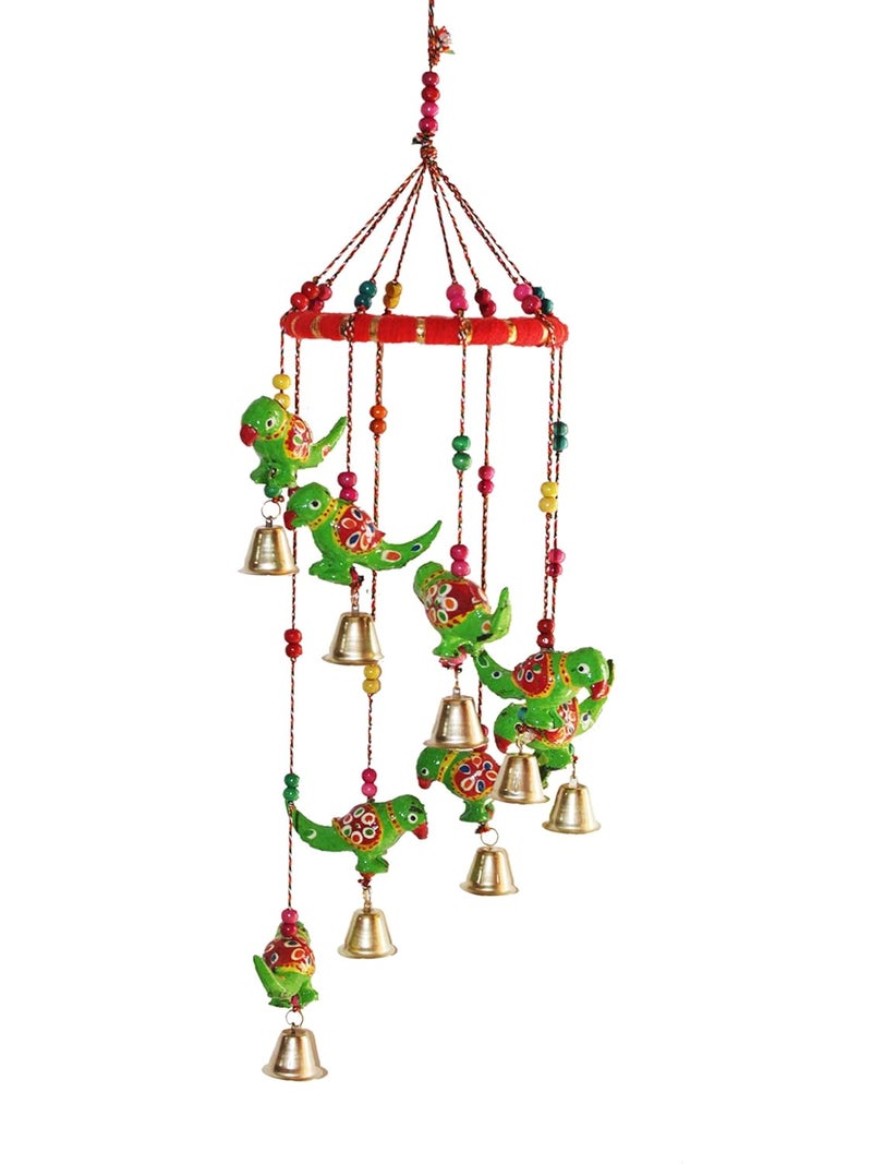 JH Gallery Metal Recycled Material Handcrafted Rajasthani Door Wall Hanging Decorative Furnishing Showpiece Green Parrot - Image 4