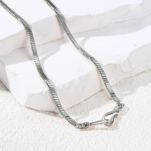 Peora Silver Plated Stainless Steel Snake Chain Stylish Fashion Jewellery for Men - Image 3