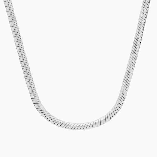 Peora Silver Plated Stainless Steel Snake Chain Stylish Fashion Jewellery for Men - Image 1