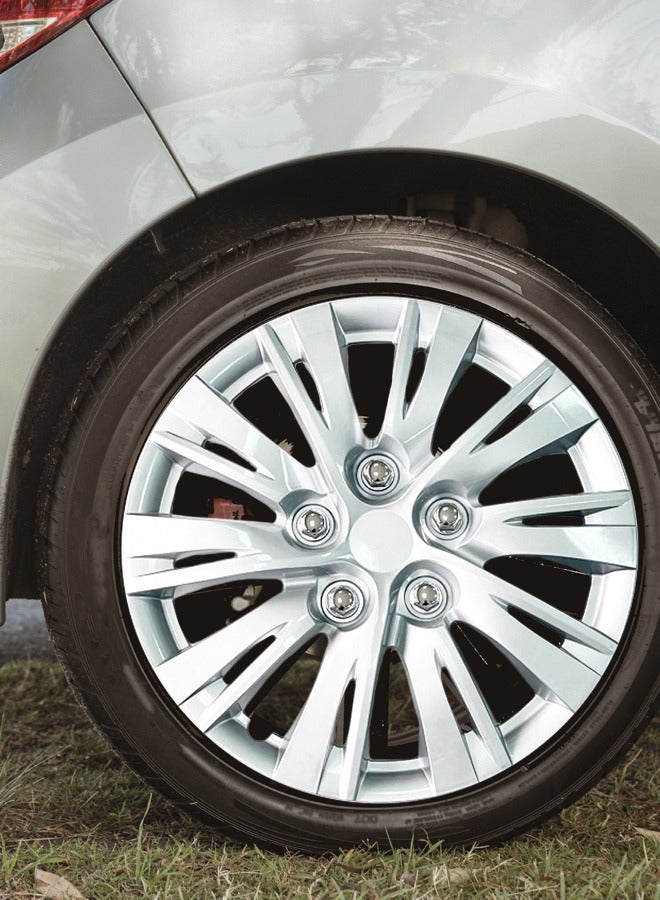 EMTC Pack of 4 EM-3153 Taiwan Wheel Cover | 16" Inch | Silver Universal Nested Style  - Image 3