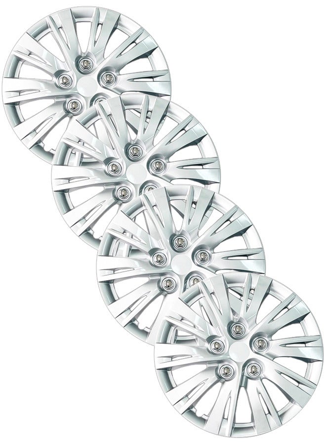 EMTC Pack of 4 EM-3153 Taiwan Wheel Cover | 16" Inch | Silver Universal Nested Style  - Image 1