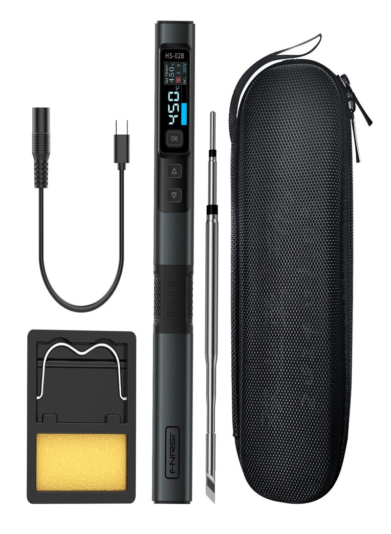 FNIRSI HS-02 intelligent soldering iron 100W portable thermostatic soldering station soldering pen home maintenance welding - Image 1