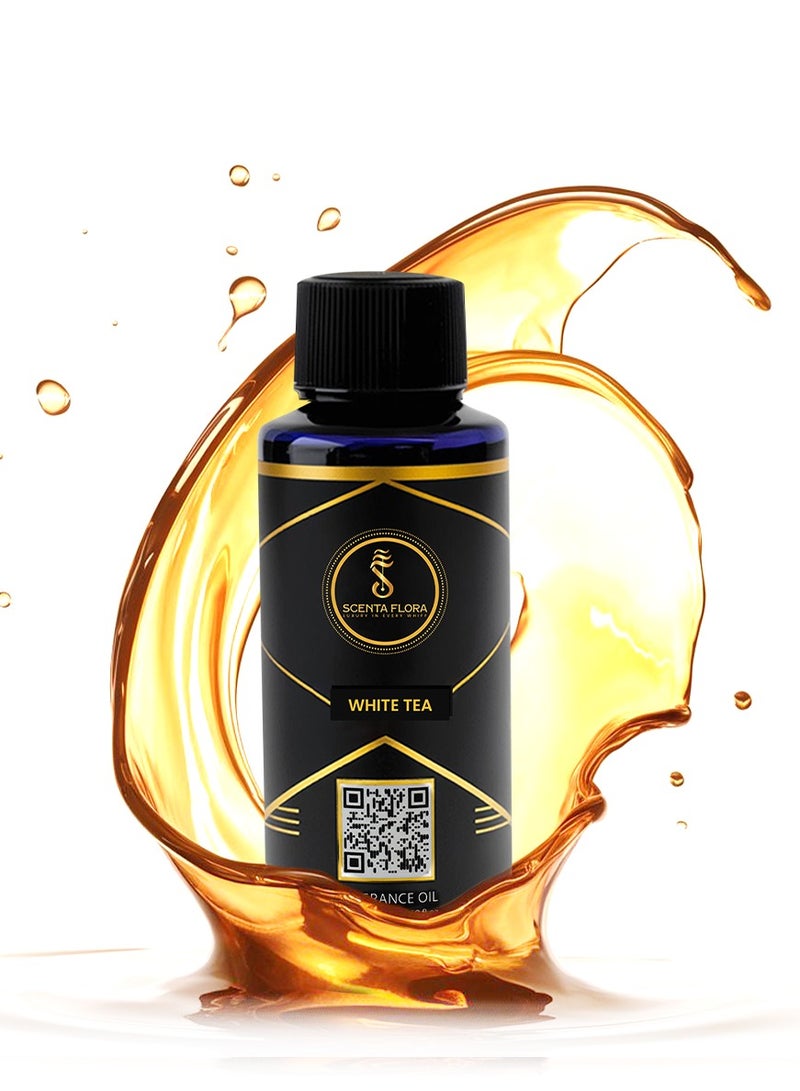 سينتا فلورا زيت عطري برائحة الشاي الأبيض للناشرات ٥٠ مل | مزيج منعش من الحمضيات والزهور مع الليمون الأبيض والشاي والمسك | علاج عطري للاستخدام المنزلي والمكتبي والتجاري | رائحة مهدئة ومنعشة - Image 5