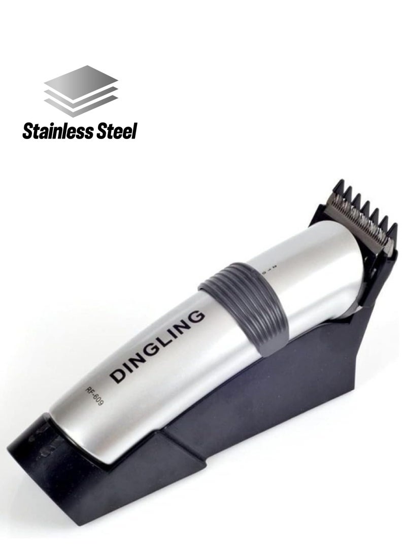 DIGNLIGN - Professional Electric Hair Clipper With Blades Silver/Black - Image 1