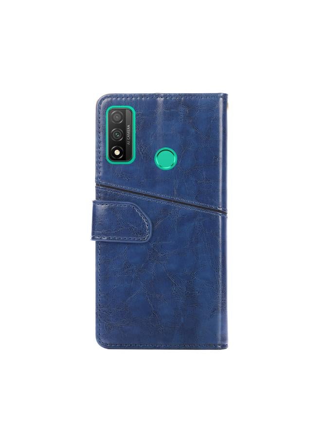 اس-توب جراب لهاتف Huawei P smart 2020 بخياطة هندسية أفقية من مادة TPU + جراب جلدي من البولي يوريثان مع حامل وفتحات للبطاقات ومحفظة - Image 3