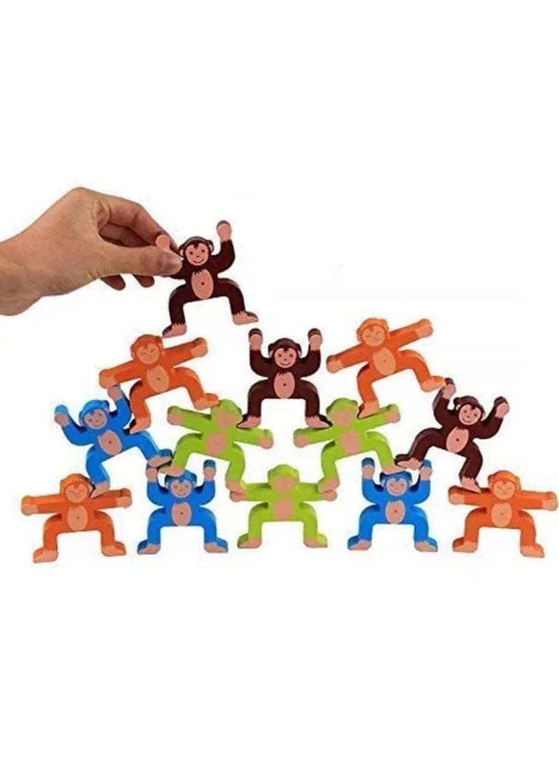 Brain Giggles Brain Giggles Wooden Stacking Games Monkeys Interlock Toys Balancing Blocks Games for Kids Toddler Educational Toys  - Image 3