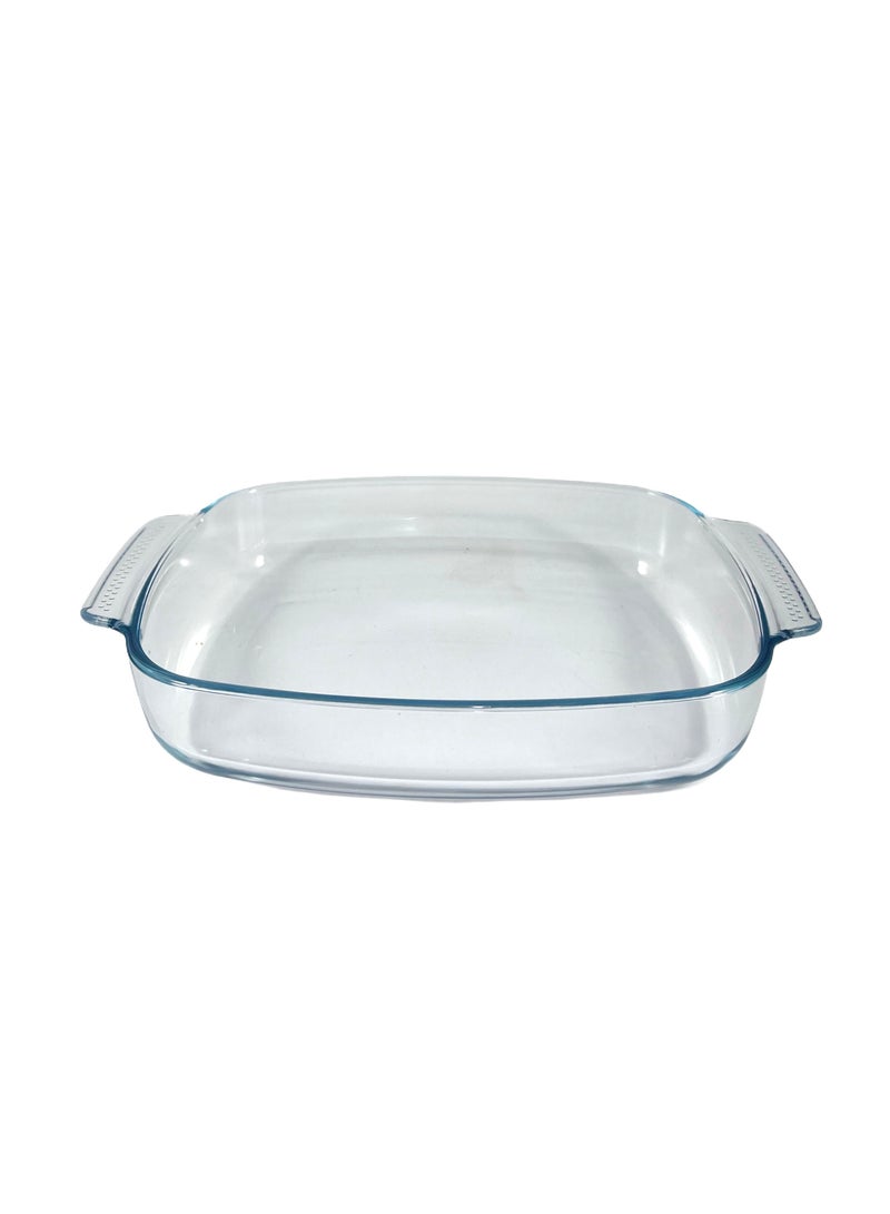 Homemaker Curve Rectangular Deep Glass Baking Dish, 2.9 Lt Capacity, 33.9X22 Cm Diameter, 6.4 Cm Height - Clear - Image 1