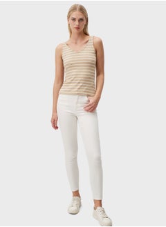 V-Neck Striped Tank Top