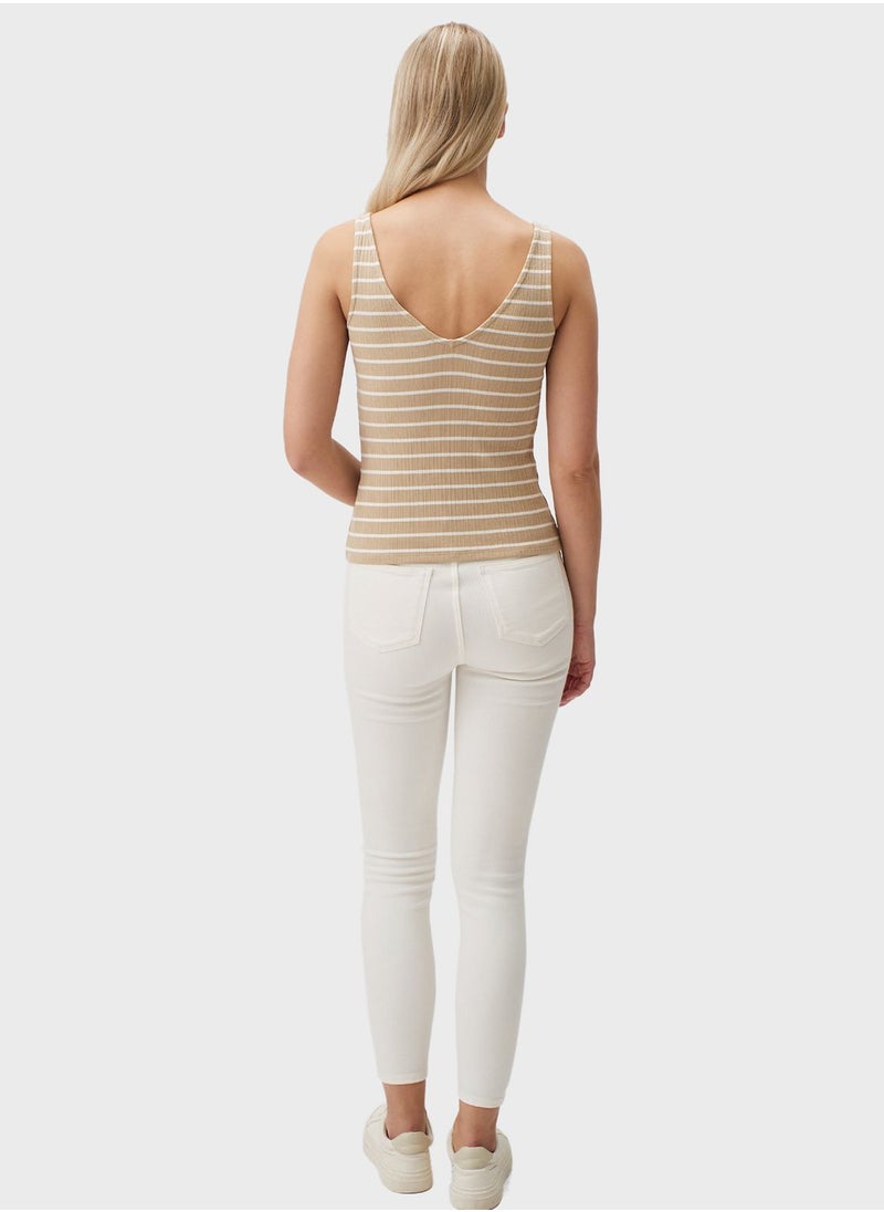 Jimmy Key - V-Neck Striped Tank Top - Image 1