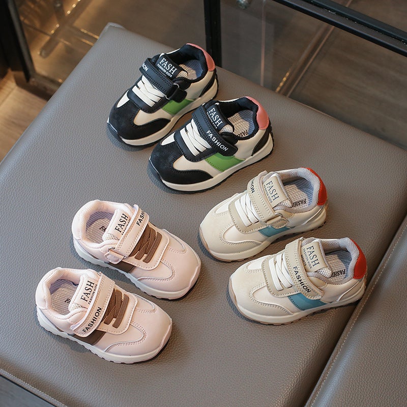 2025 Spring Korean Style Striped Sports Shoes Non-Slip Versatile Boys And Girls Toddler Shoes Toddler Soft Sole Low-Top Single Shoes - Image 2